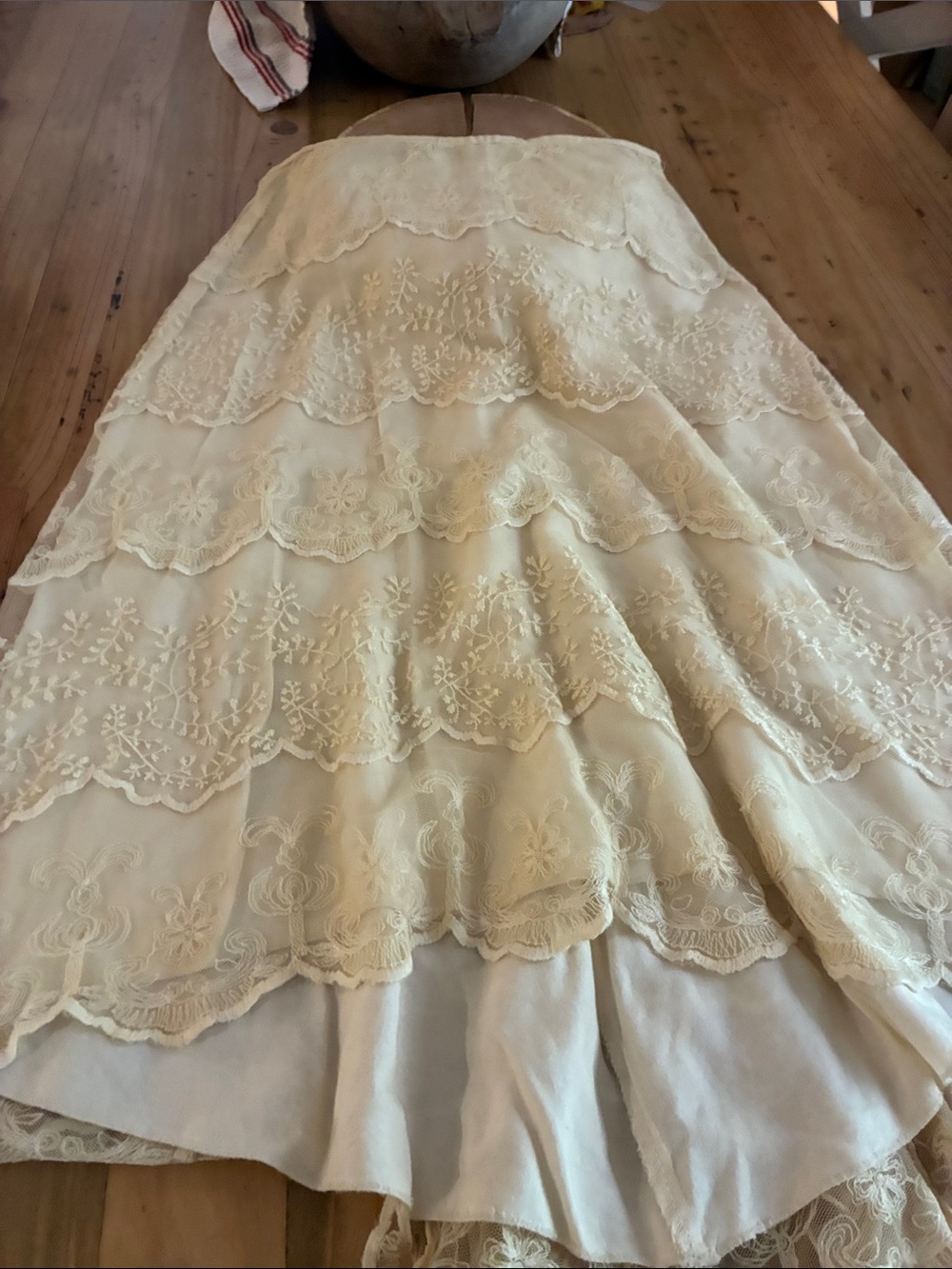 Lace Tiered Ivory Women’s Dress
